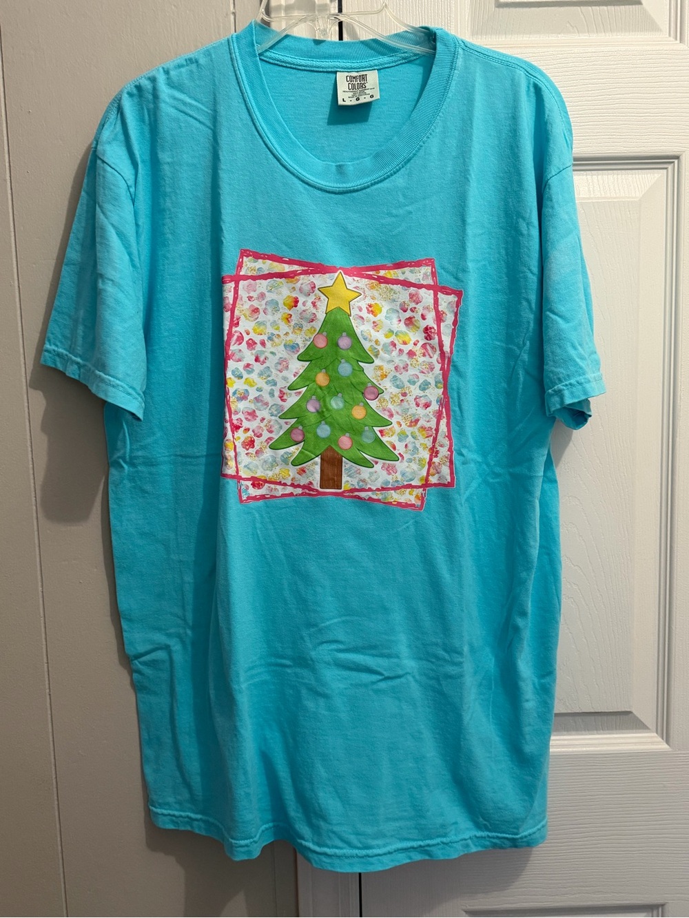 Comfort Colors Turquoise Christmas Tree Graphic Tee